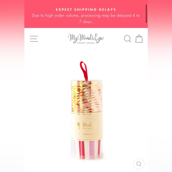 NWT! 24 magenta & cotton candy pink striped party cups w/ gold accents! - Picture 9 of 9